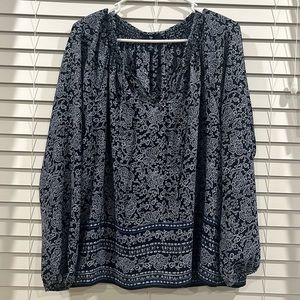 GAP Black and White Floral Blouse